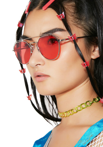 Ruby Stephanie Transparent Aviators