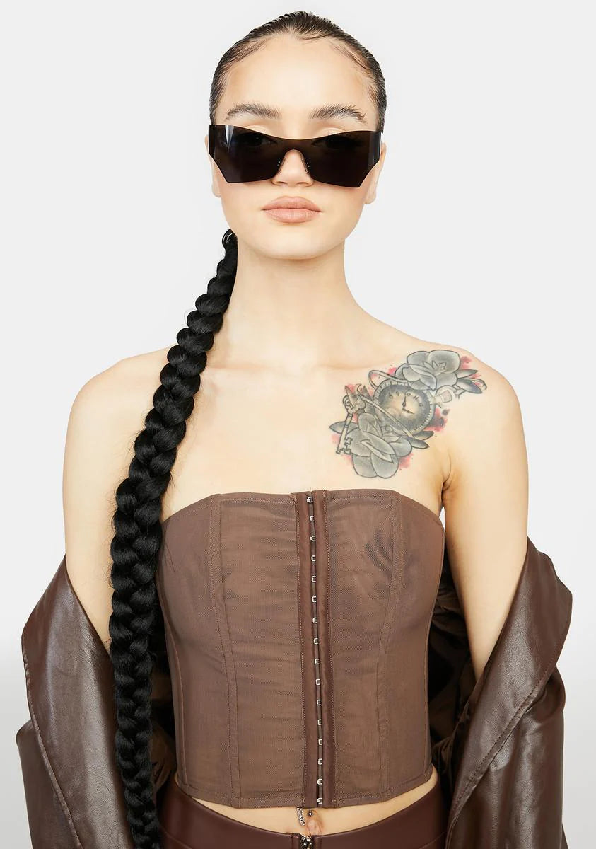 Mocha Won't You Want Me Corset Top