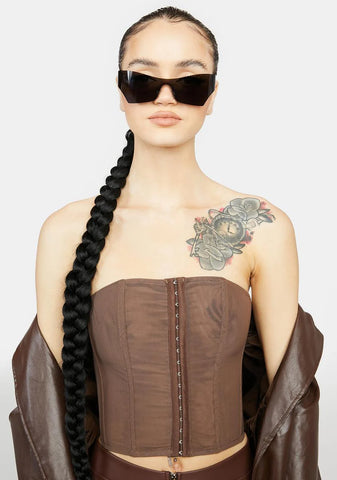 Mocha Won't You Want Me Corset Top
