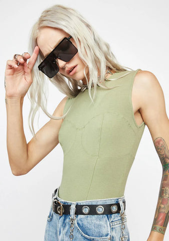 Sage Bustier Silhouette Bodysuit