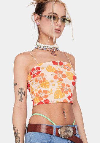 Crush Tropical Topics Hibiscus Cami Top