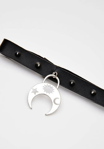 Divine Like Moonlight Spiked Choker
