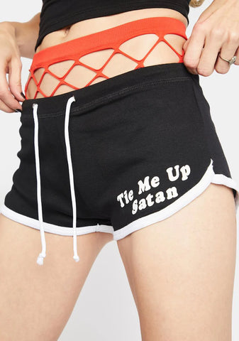 Tie Me Up Satan Dolphin Booty Shorts