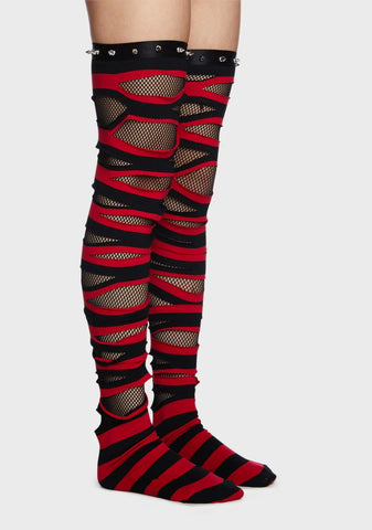 Danger Zone Thigh High Socks