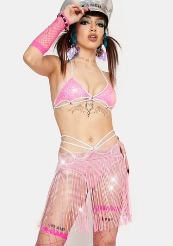 Sweetest Shine Rhinestone Fringe Belt