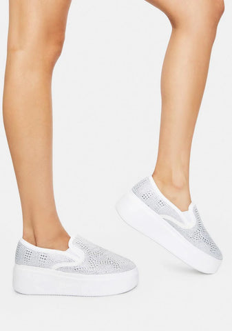 Silver Where It Begins Platform Sneakers