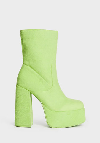 x Teletubbies Green Platform Boots