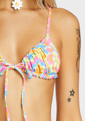 Ruched Bralette Bikini Top - Lovey Dovey