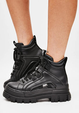 Black Aspha NC Mid Lace Up Sneakers