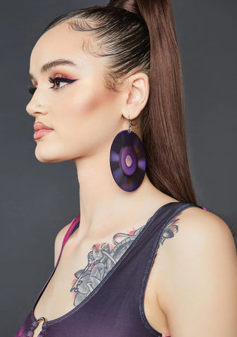 Battle Record CD Earrings