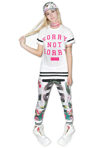 Sorry Not Sorry BF Tee - White
