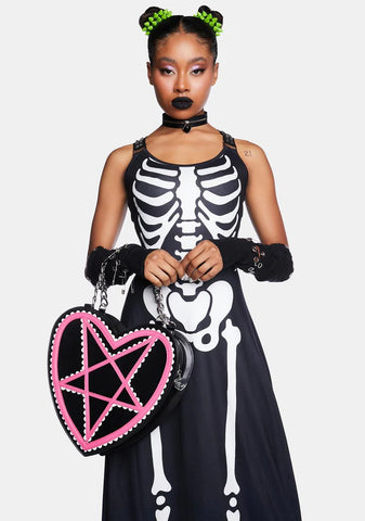 Pink Pentagram Heart Bag