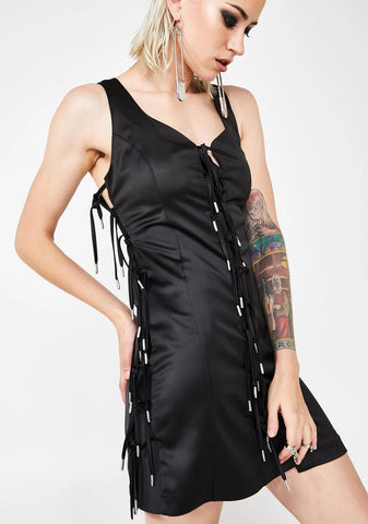 Expando Tie Satin Dress