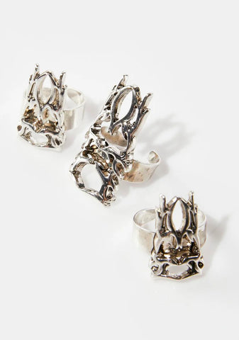Compression 3-Piece Finger Rings Set