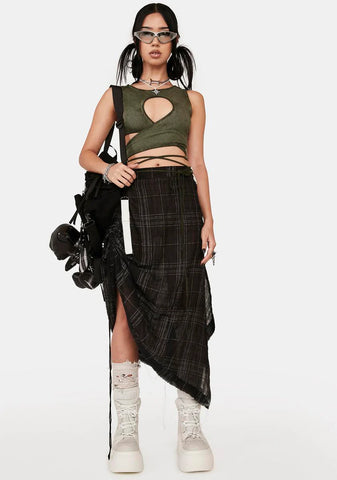 Distortion Keyhole Wrap Top