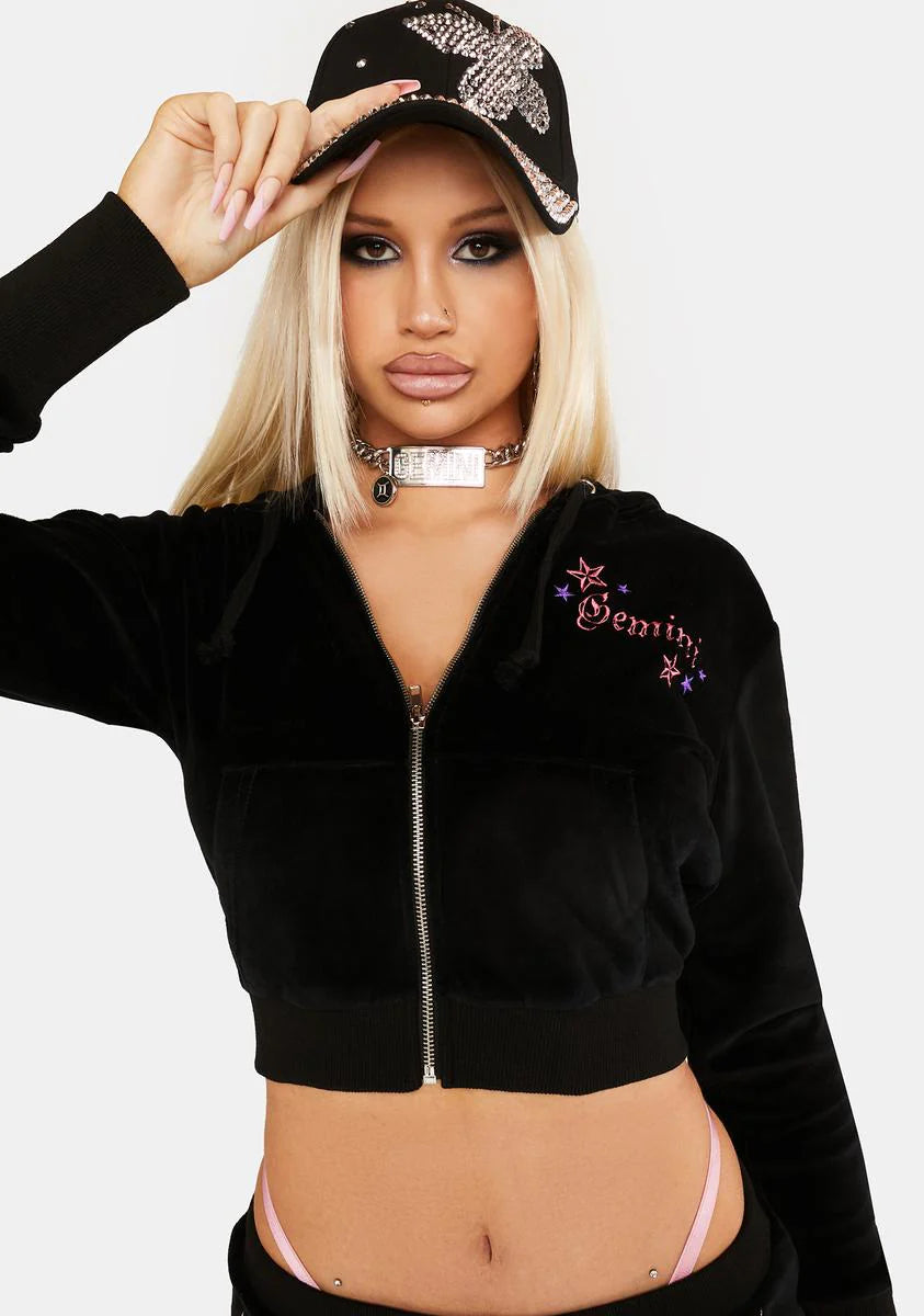 Can't Commit Velour Hoodie