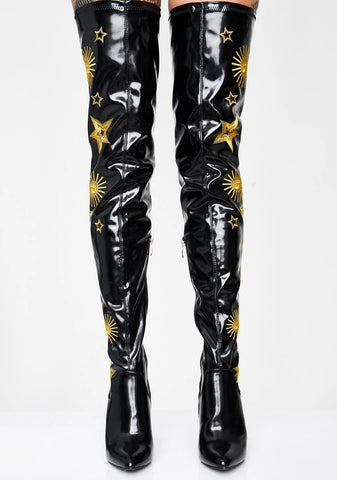 Onyx Astrid Thigh High Boots