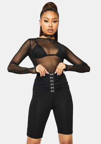 One Step Closer Hook & Eye Biker Shorts