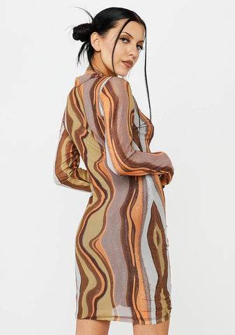 Earthy Gradient Aviva Mini Dress