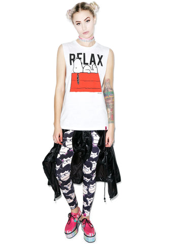 Snoopy Relax Muscle Tee - Black