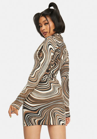 70s Ripple Avaya Mini Dress