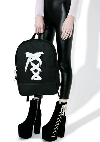 Crossed Wires Lace-Up Backpack