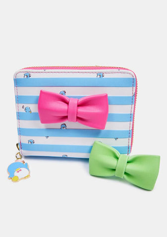 Sanrio Tuxedo Sam Striped Zip Around Wallet