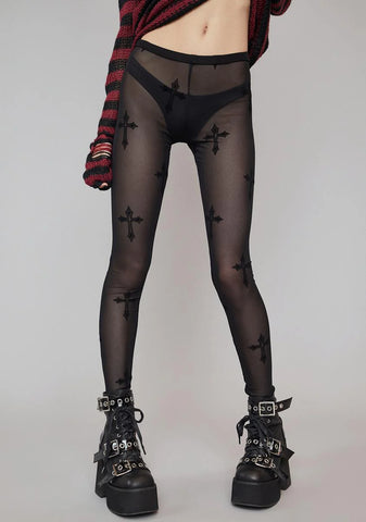 Undermined Beliefs Mesh Leggings