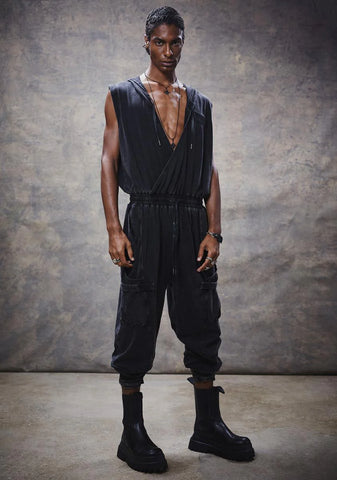 Filter Unisex Washed Hoodie Jumpsuit