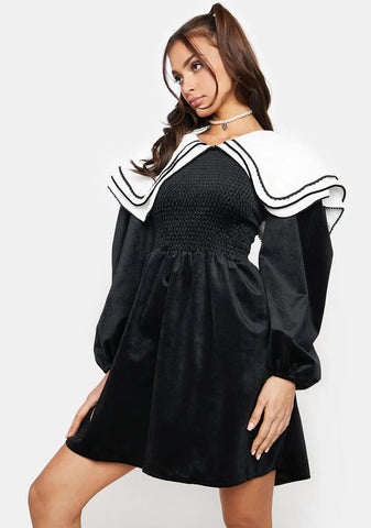 Lutz Velvet Collared Mini Dress