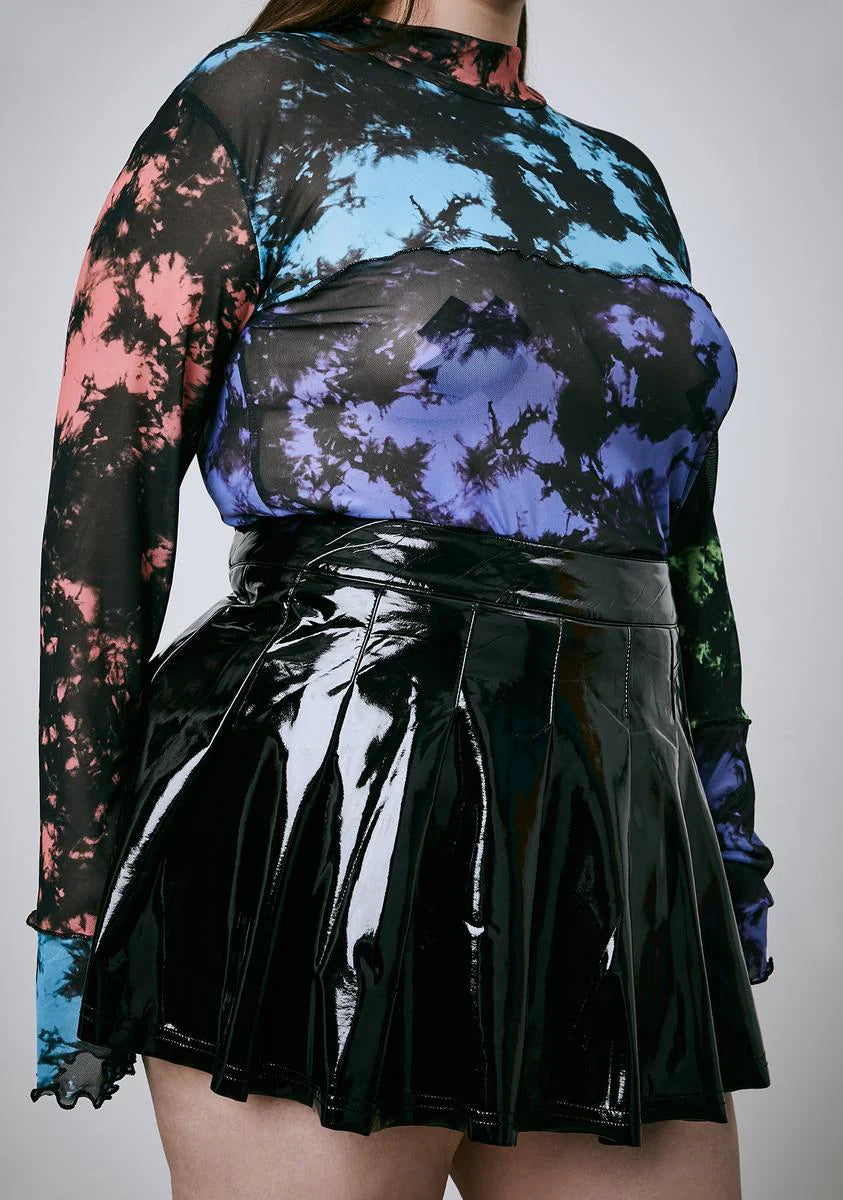 Always Secret Link Up PVC Pleated Skirt