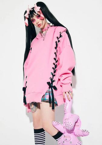 Hearts N Hellions Lace Up Hoodie