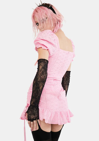 Belles And Bows Eyelet Mini Dress