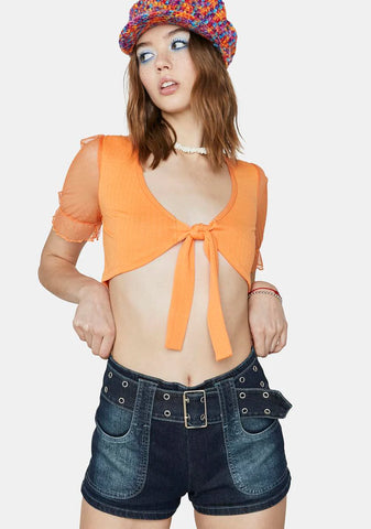 Tune She Hums Denim Shorts