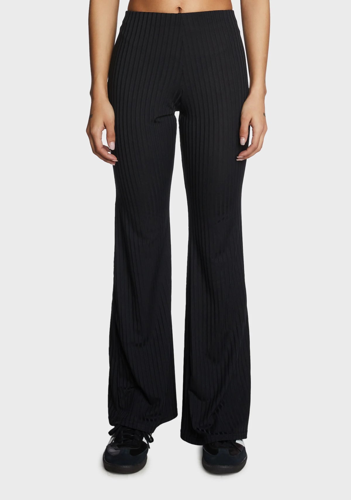 Sunday Plans Ribbed Pants - Black