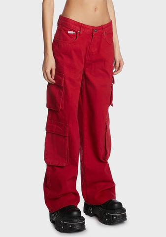 Red Combat Release Jeans