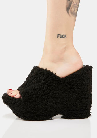 Rolo Faux Fur Wedge Heels