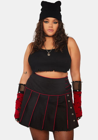 Plus Band Pleated Skirt