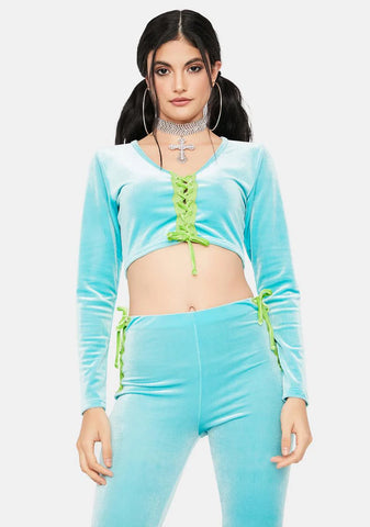 Aqua Stylish Sass Velour Pant Set