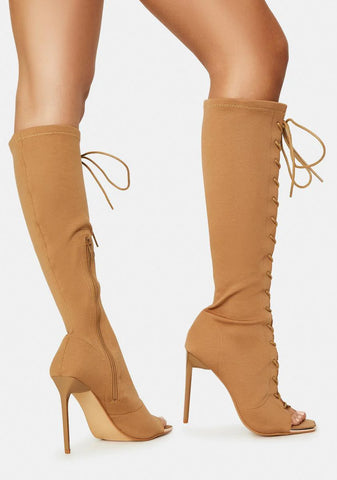 Camel Forever Bond Lace Up Boots