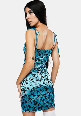 Butterfly Bloom Blue Verso Mini Dress