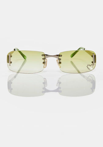 Green Rectangular Sunglasses