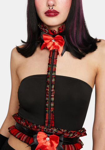 Red Plaid Single Strap Body Harness