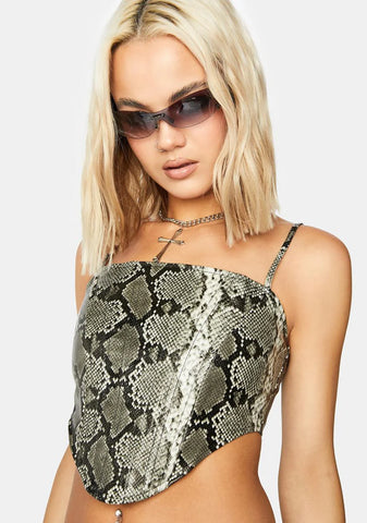 Zion Snakeskin Corset Top