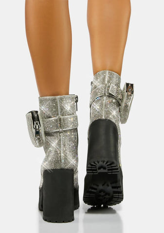 At The Top Rhinestone Ankle Boots