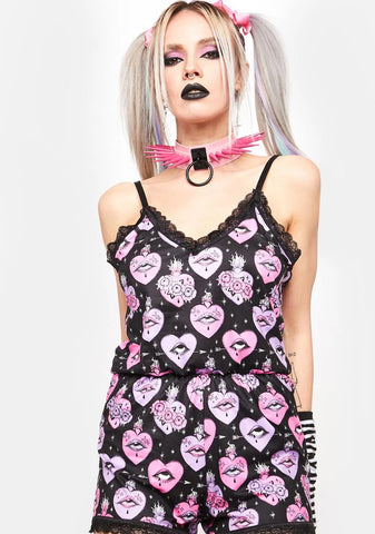 Sacred Heart Eyes Lace Romper