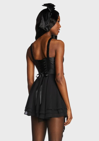 Dark Earth Angel Satin Dress