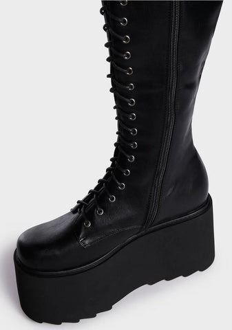 Restrictions Knee High Boots