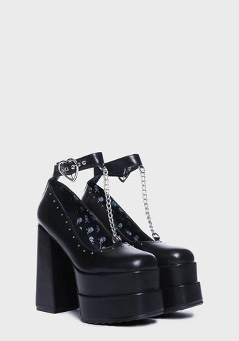 Blinded Platform Heels