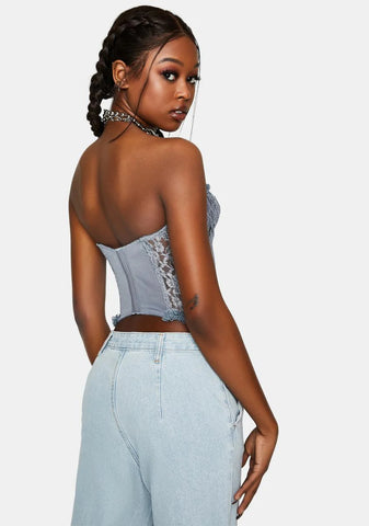 The Dusty Blue Plaza Bustier
